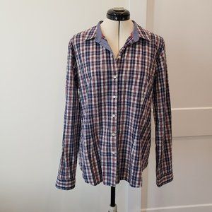 Tommy Hilfiger Button Down Plaid & Paisley Shirt Size X Large